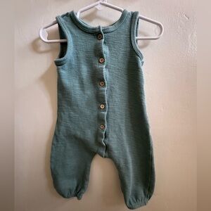 GRAYSON mini Soft Teal Knit Sleeveless Baby Romper One Piece Jumpsuit 12 months